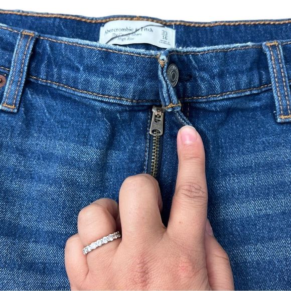Abercrombie & Fitch Jean Shorts The Cutoff Short High Rise Demin‎ NWT Size 33 - Picture 6 of 10